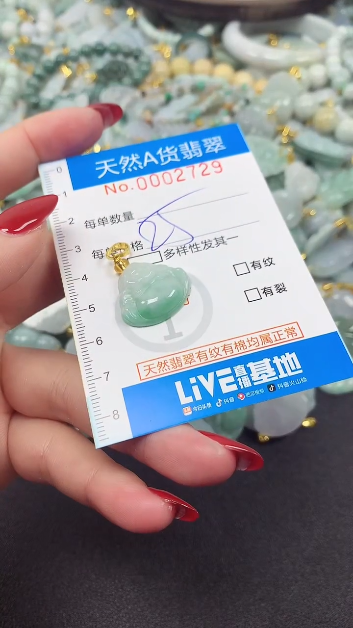 颈饰未镶嵌翡翠净货挂件-2729