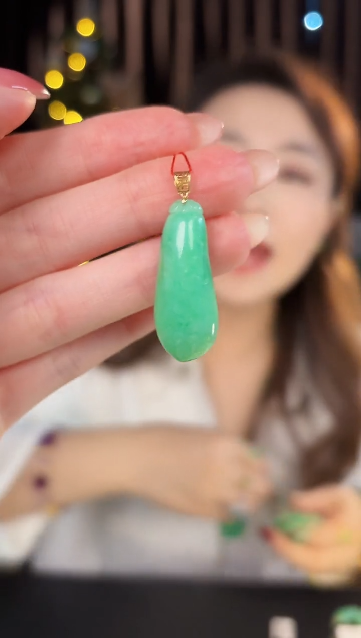 【闪购商品】翡翠颈饰18K金镶嵌缅料A货/支持复检/一件