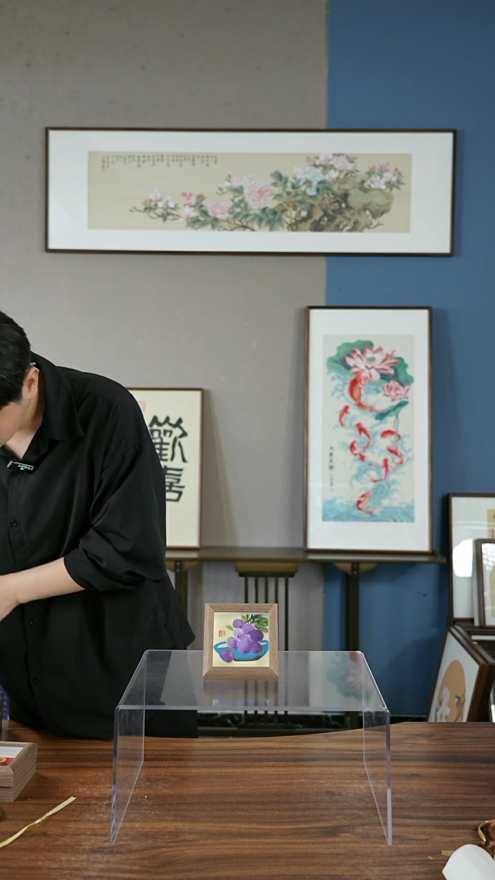 书法盘子葡萄/12*12       