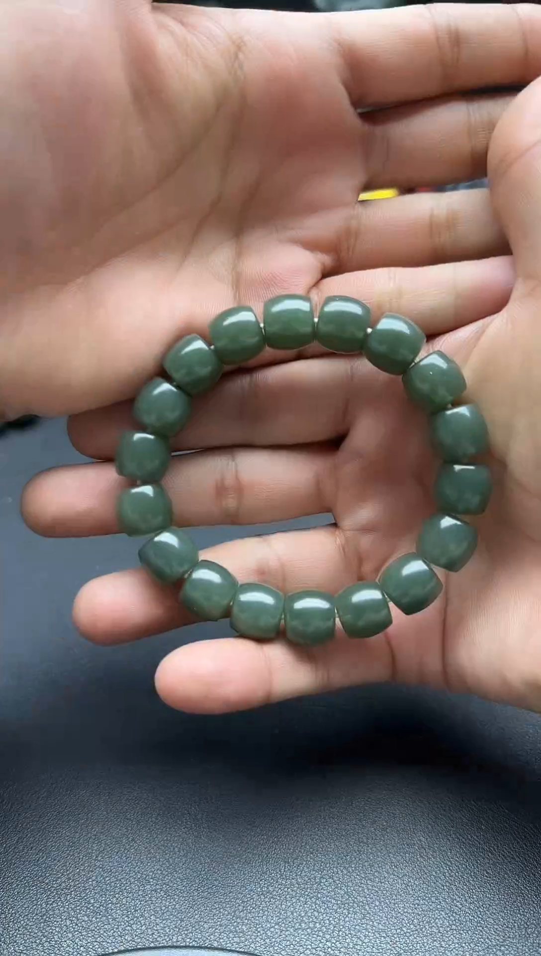 未镶嵌手串和田玉且末蓝卡12M直切手串 