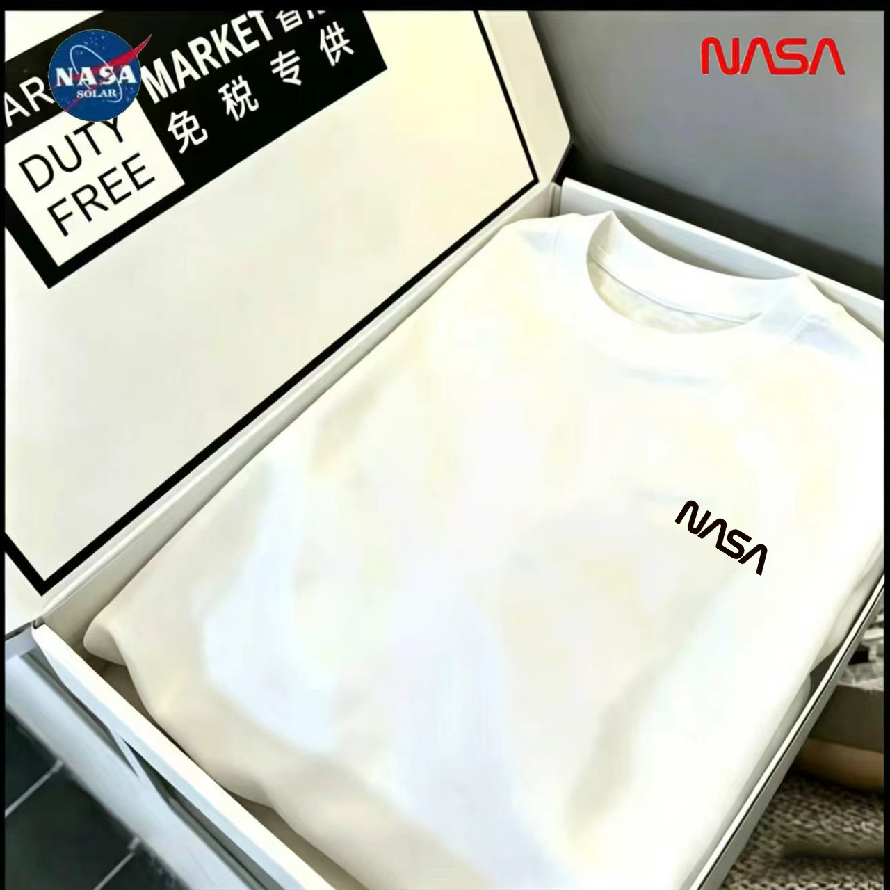 NASA联名纯棉夏季圆领短袖T恤微宽松时尚男女同款休闲百搭01