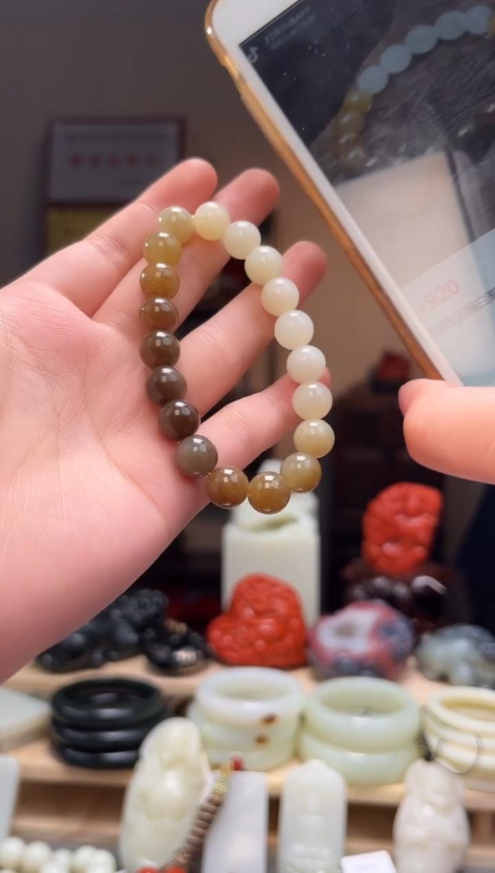 颈饰未镶嵌和田玉手串*9+