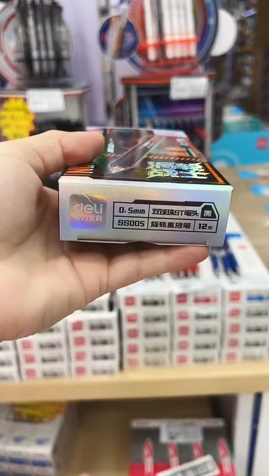 得力SS005旋转直液式走珠笔0.5(黑色)ST笔头(12支)