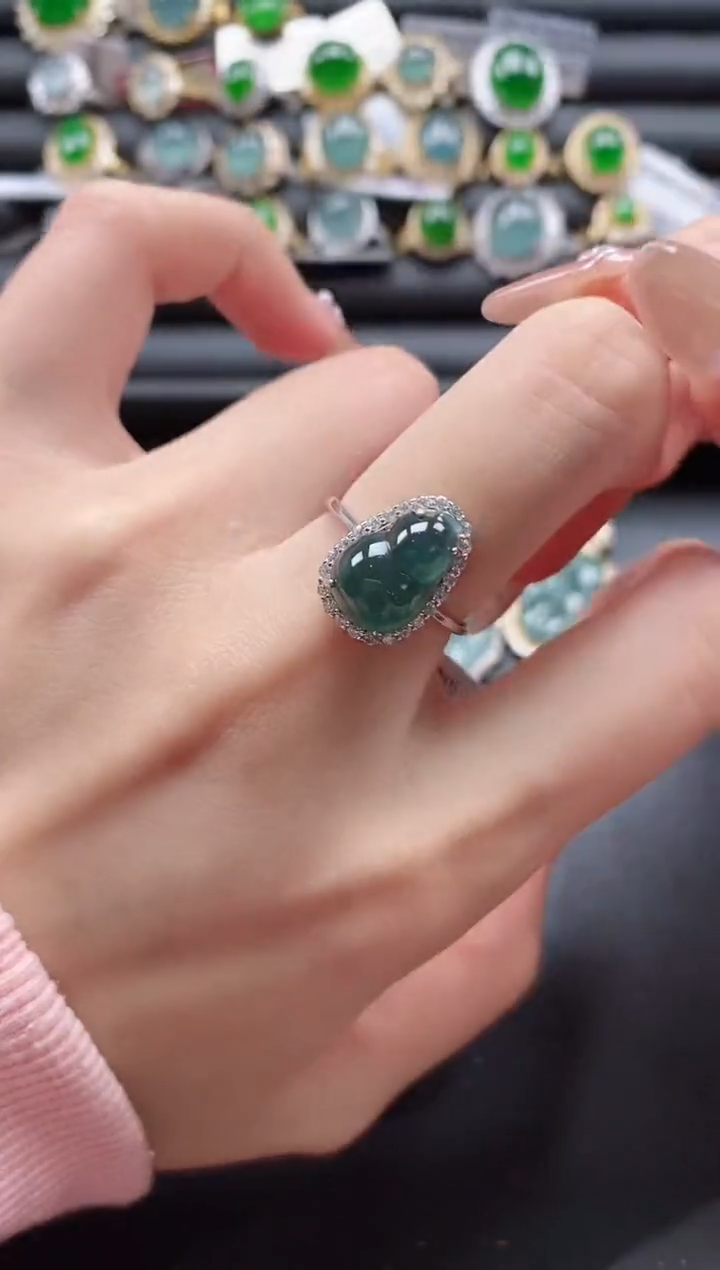 【闪购商品】翡翠戒指银S925镶嵌51511