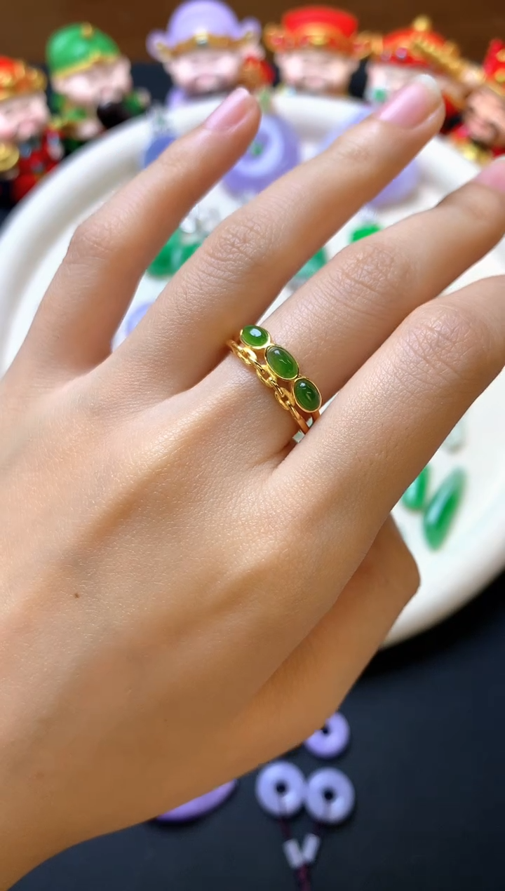 和田玉戒指银S925镶嵌戒指