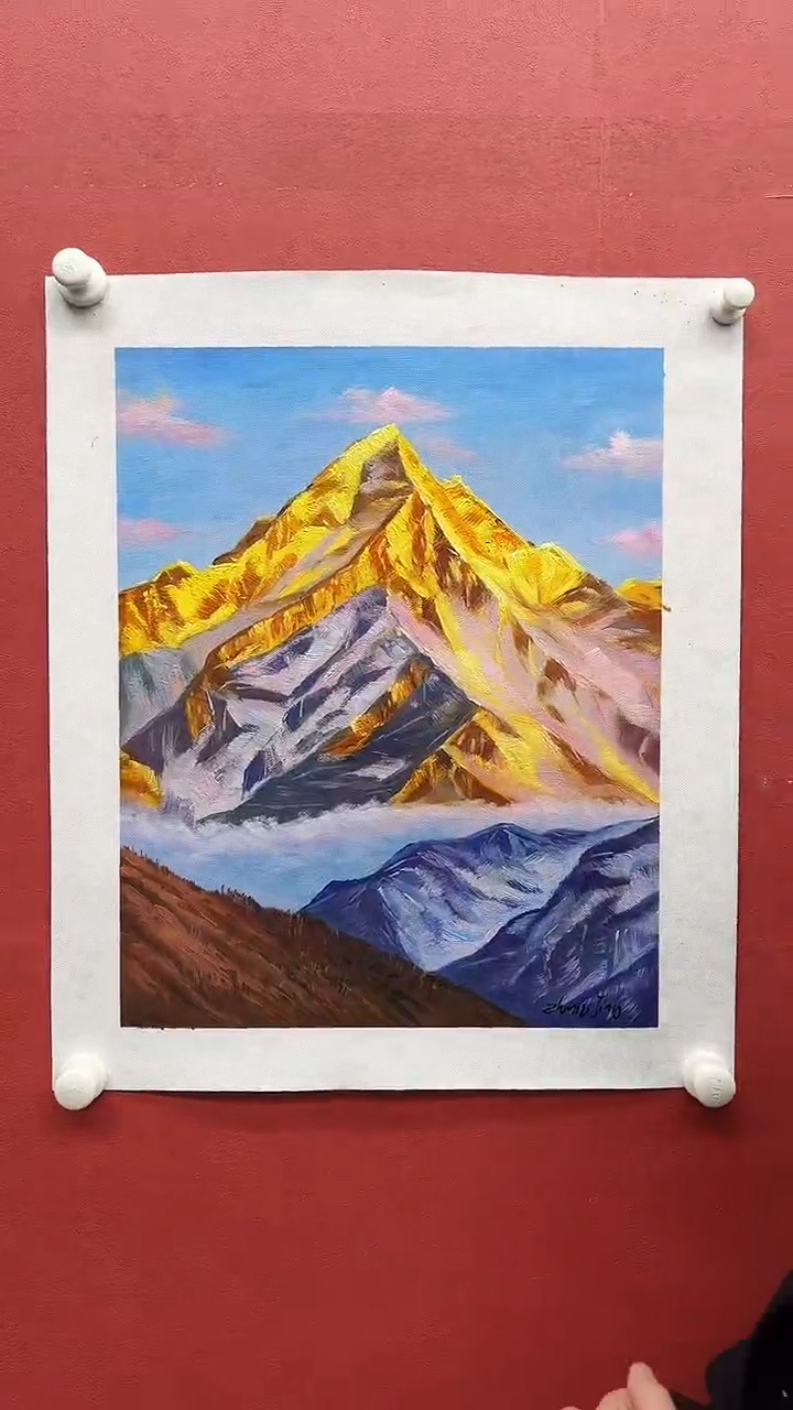 国画油画张敬-金山