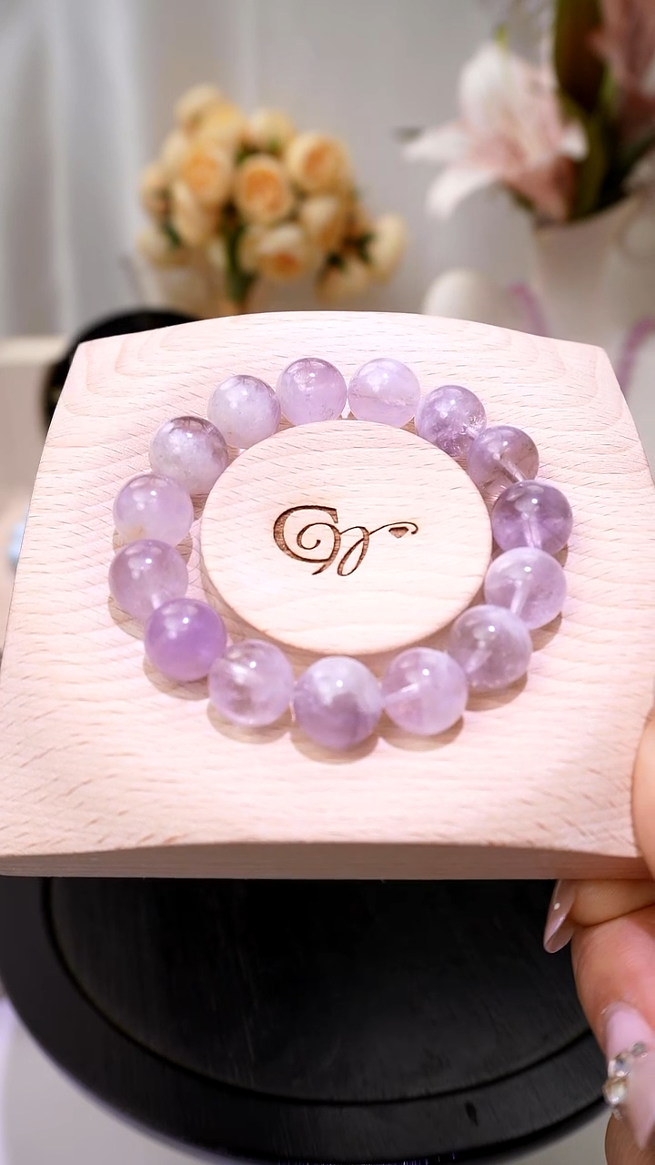 未镶嵌手串水晶大点位紫兔毛水晶手串