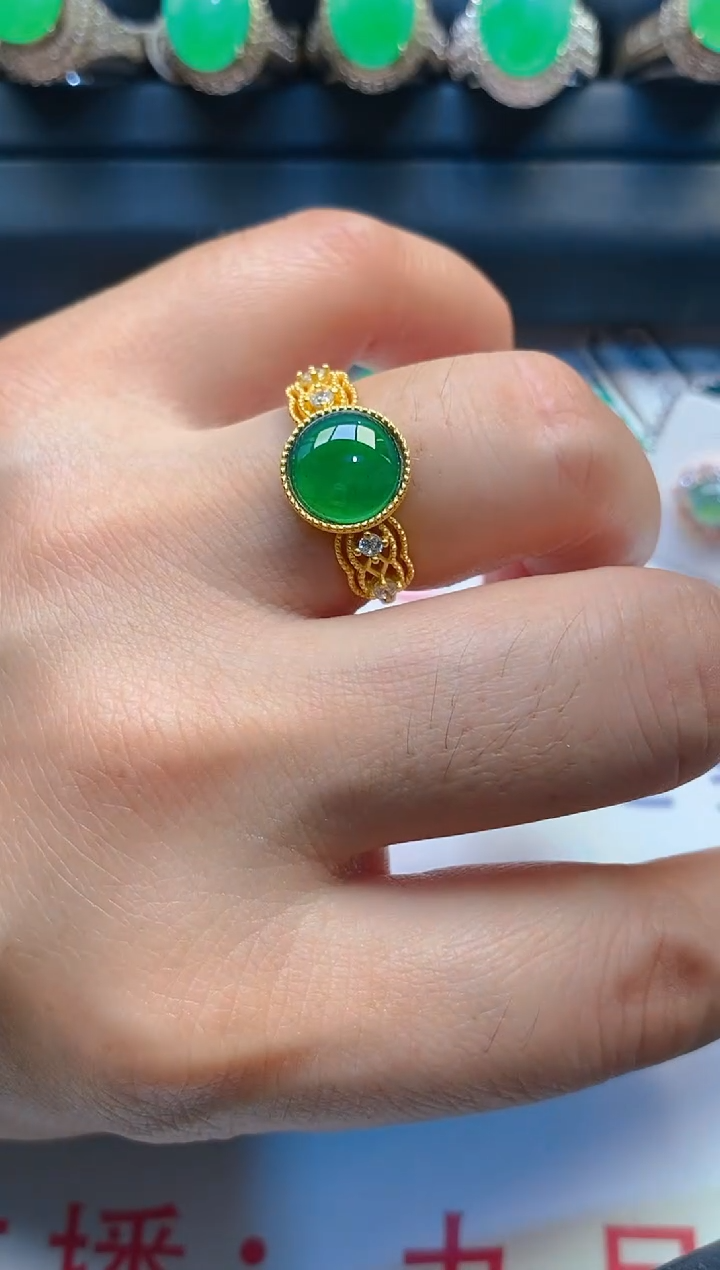 【闪购商品】翡翠耳饰银S925镶嵌天然A货翡翠1