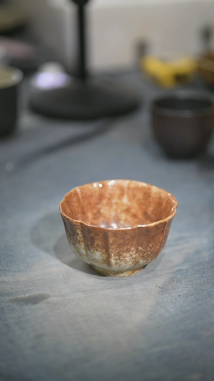 碗浪鬼家釉绘柴烧