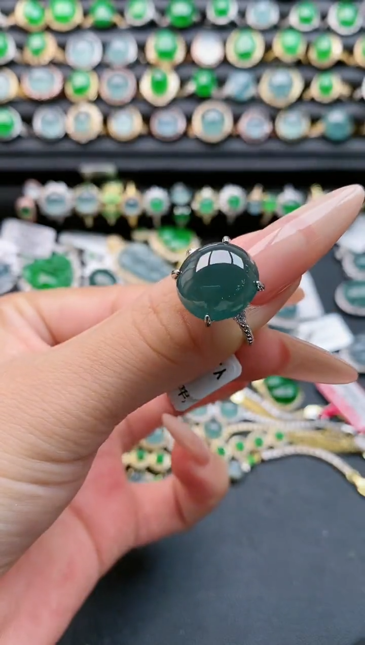 【闪购商品】翡翠戒指银S925镶嵌1111111111