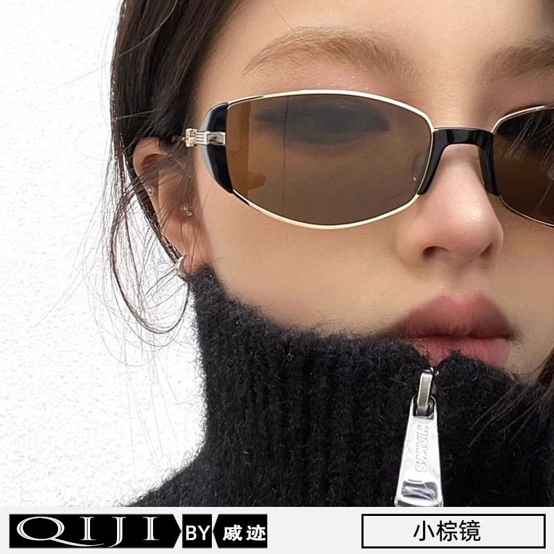小棕镜复古墨镜女UV400防紫外线太阳眼镜近视可配度数江疏影同款