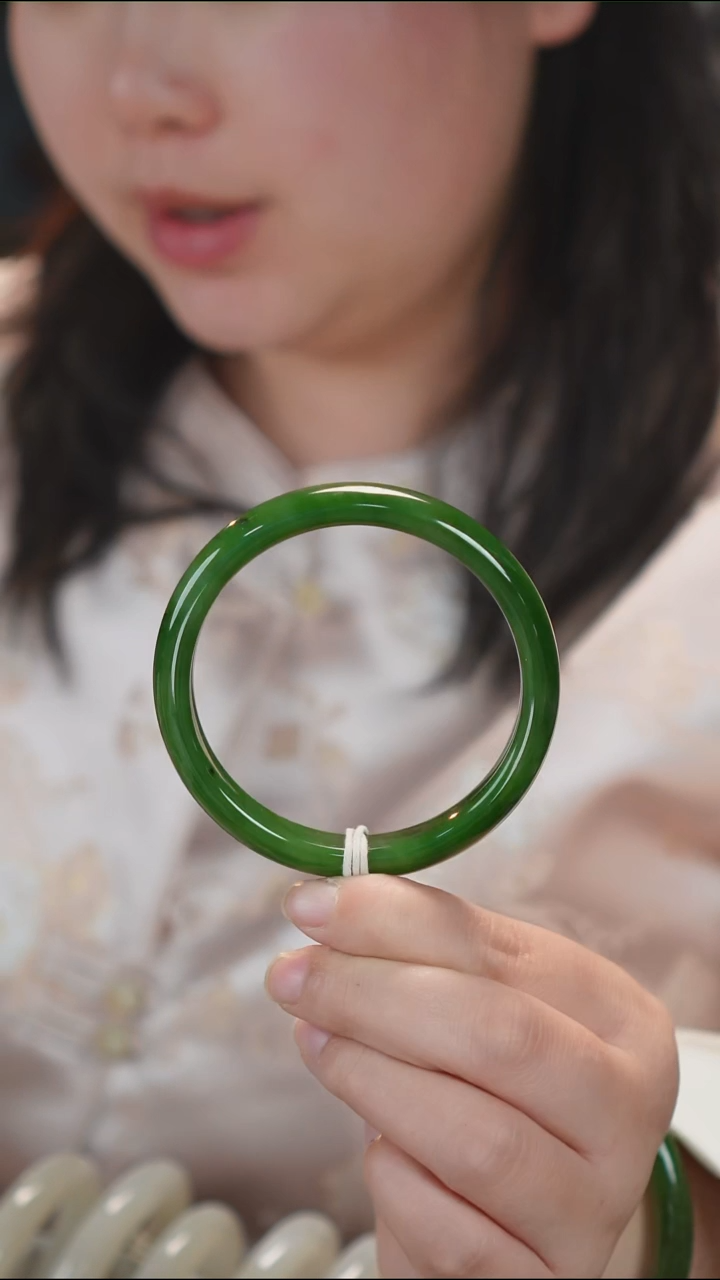 和田玉未镶嵌手镯95【柚子来啦】和田玉拍一发一62