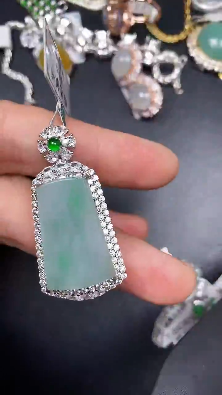 银S925镶嵌戒指翡翠2300