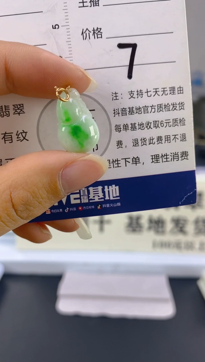 【闪购商品】翡翠颈饰18K金镶嵌天然A货翡翠