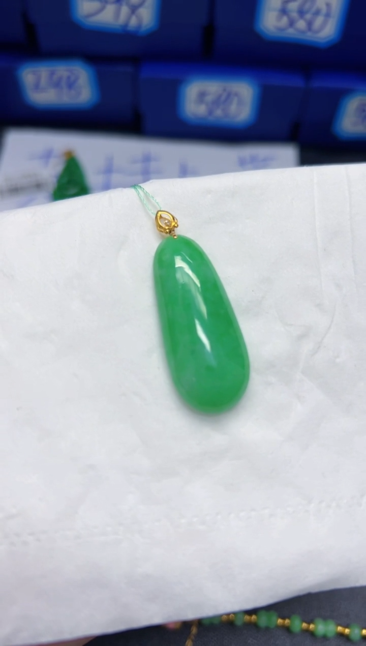 【闪购商品】翡翠颈饰18K金镶嵌Y缅料A货/支持复检/一件