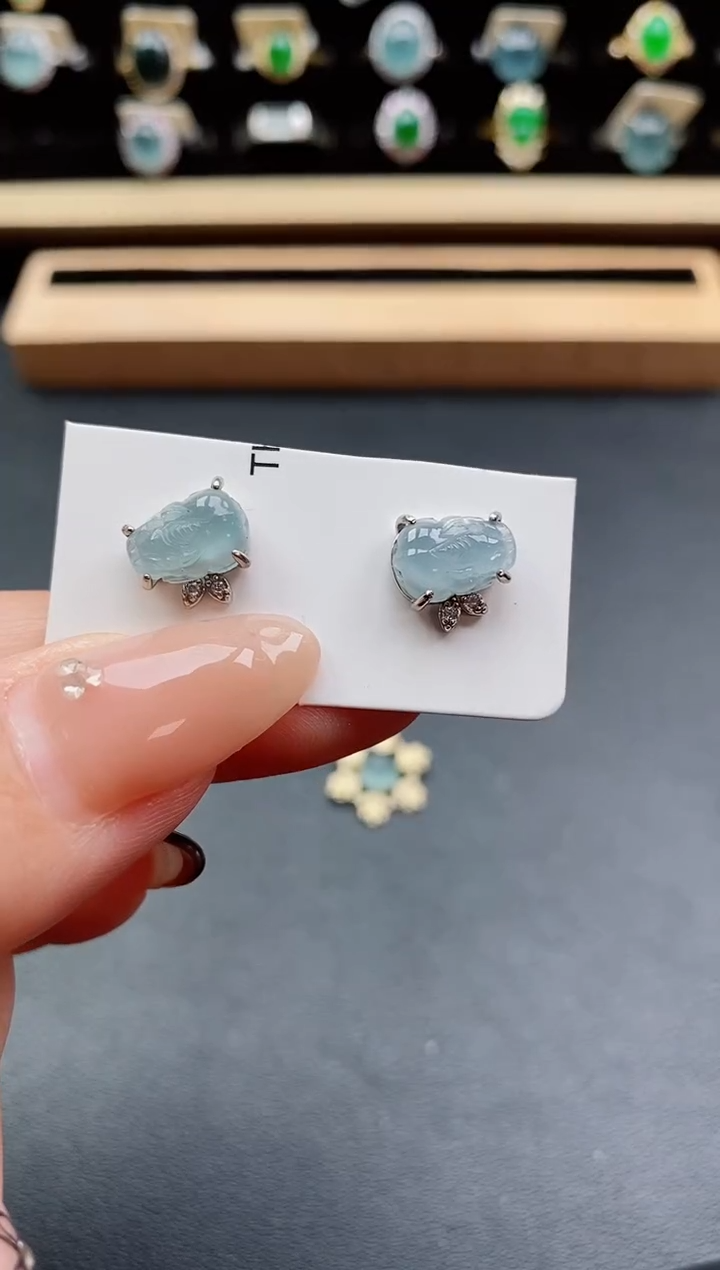 银S925镶嵌戒指翡翠1