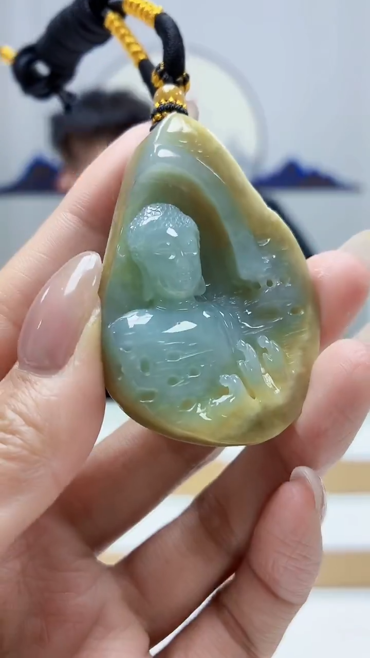 未镶嵌定制翡翠5060MM-毛货挂件66