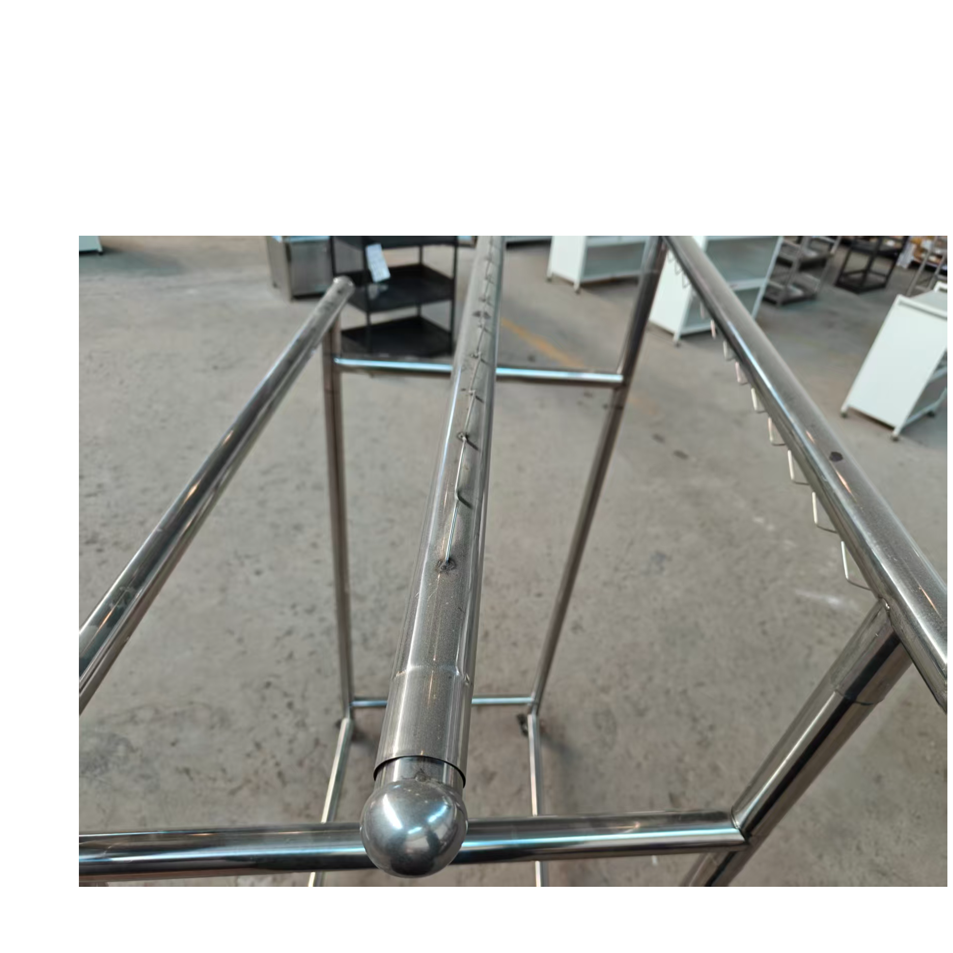 23号瑕不锈钢晾衣架三杆100*165厨房置物架