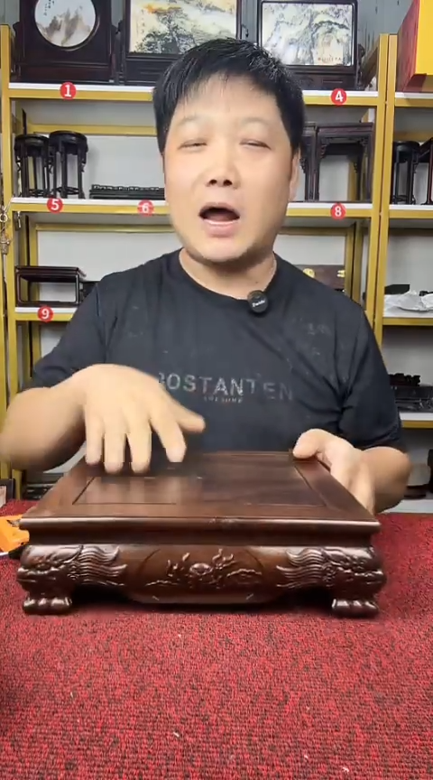 木25CM非洲黑檀正方底座