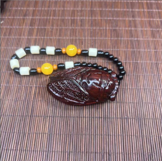 紫檀一鸣惊人胖蝉知了文创工艺雕刻（无礼盒）