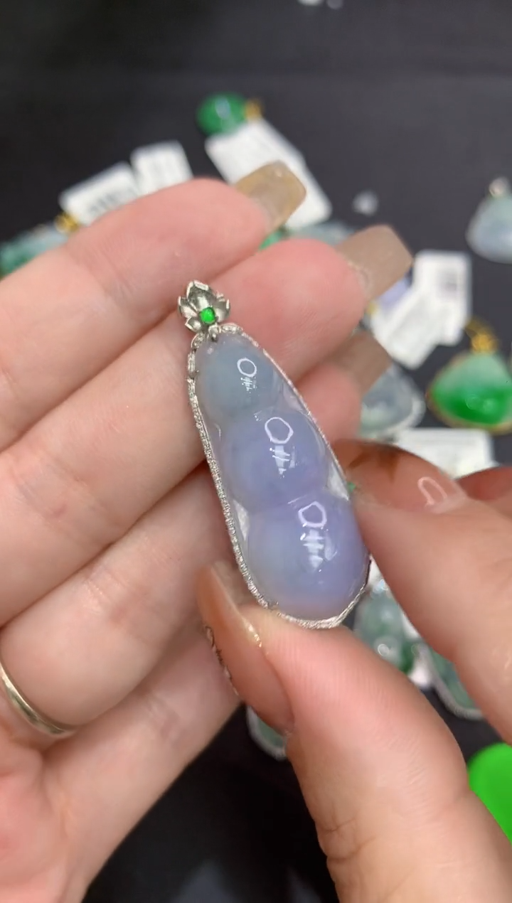 吊坠(不含链)18K金镶嵌翡翠111