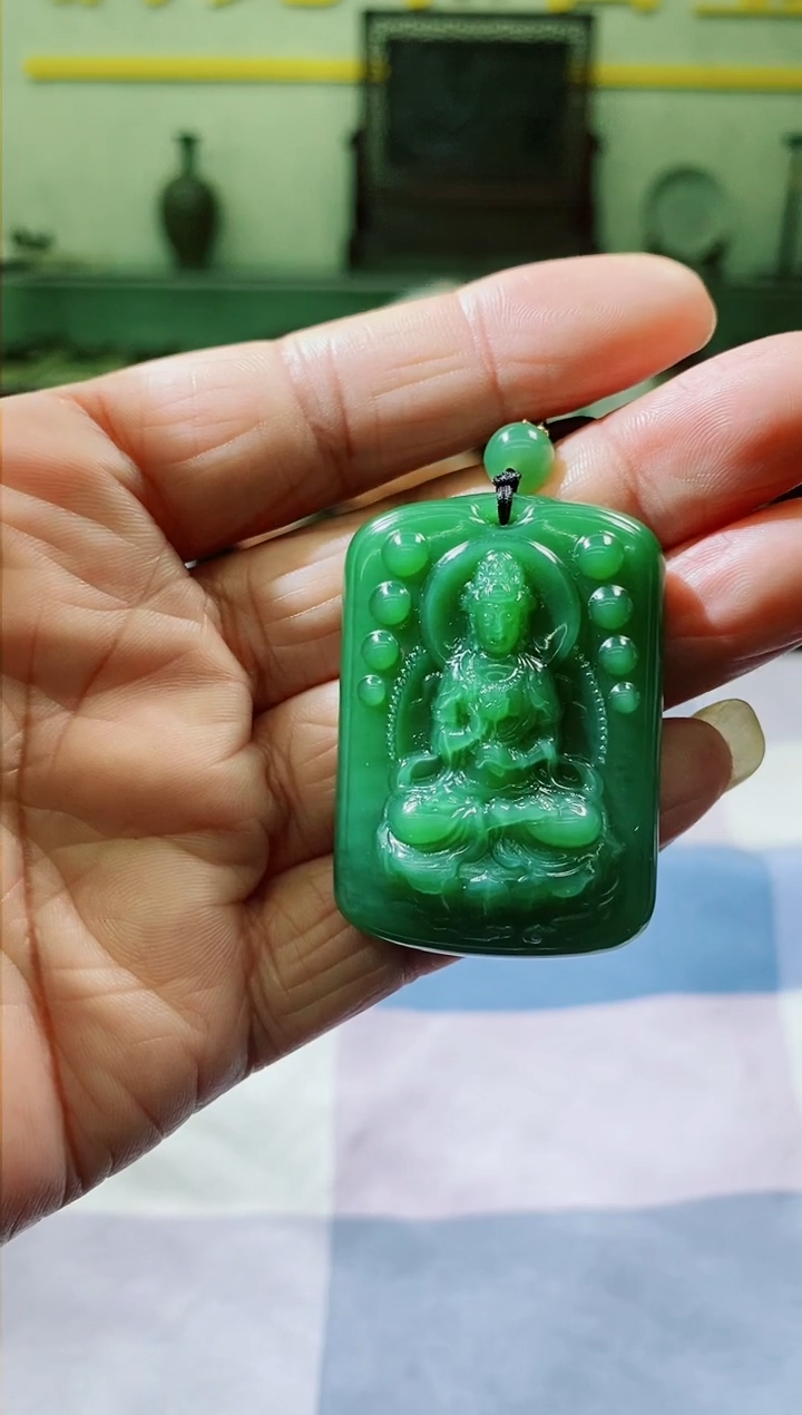 【闪购商品】和田玉（碧玉）挂件未镶嵌和田玉碧玉观音挂件