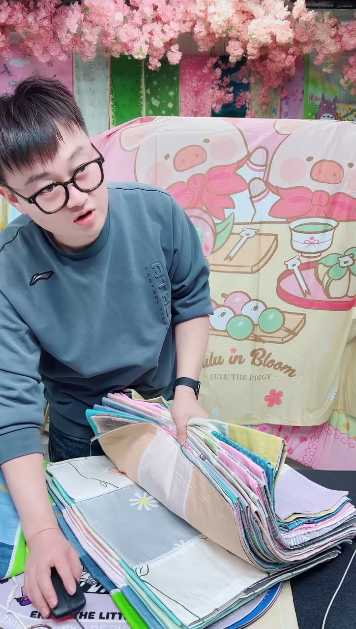 棉直播间链接纯棉枕套随机4对