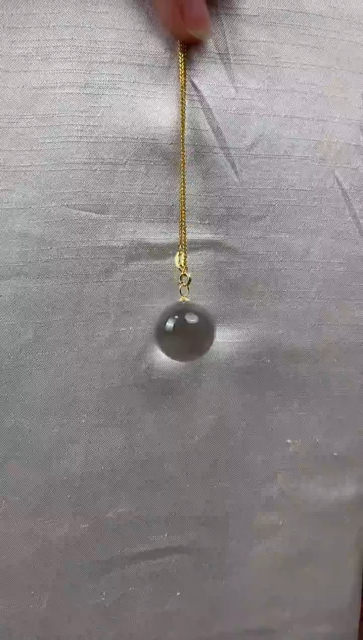 颈饰18K金镶嵌水晶天然吊坠