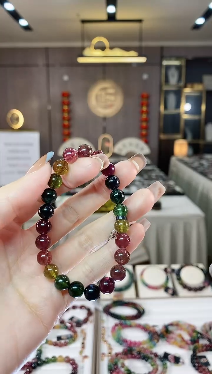 【闪购商品】碧玺单圈手串8mm+未镶嵌一物一证dan