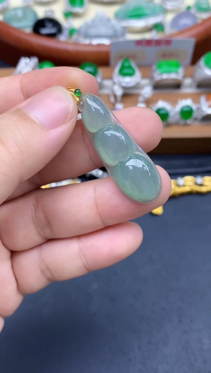 颈饰18K金镶嵌翡翠59-中国好珍宝