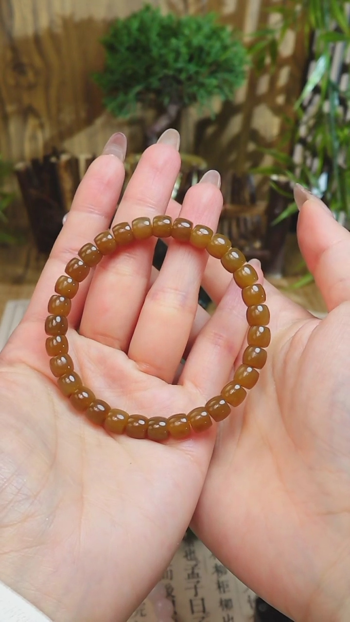 【闪购商品】和田玉手串未镶嵌新疆且末糖直切行珠