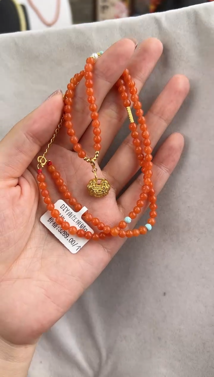 【闪购商品】南红玛瑙项链未镶嵌10127117-项链