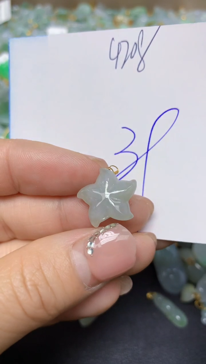 【闪购商品】翡翠挂件18K金镶嵌 天然翡翠A货