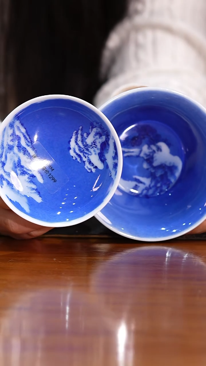 瓷瓷姑娘铭墨朗谷雪景盖碗