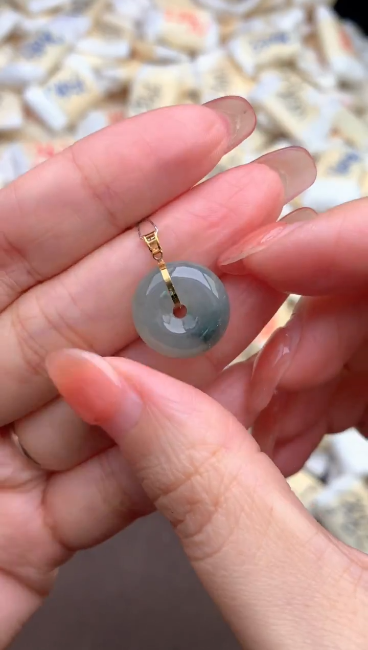 【闪购商品】翡翠挂件18K金镶嵌 —  