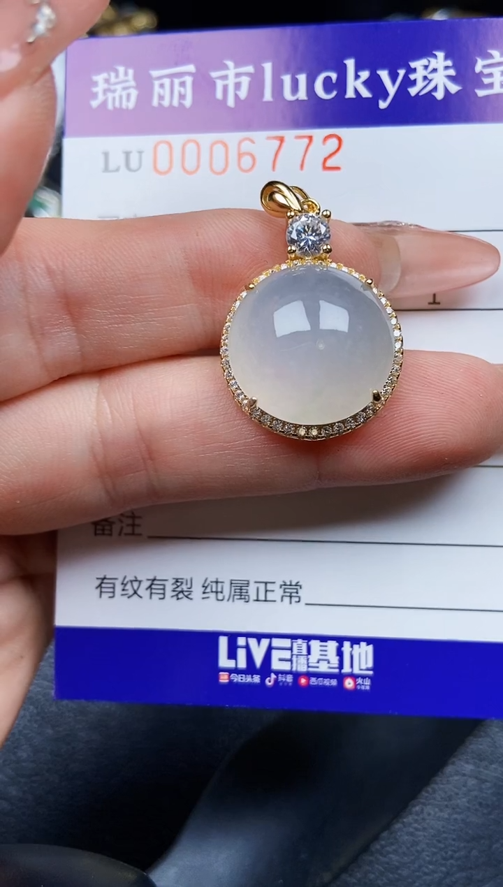 翡翠银S925镶嵌颈饰6772