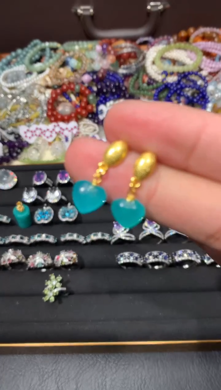 未镶嵌耳钉天河石K59