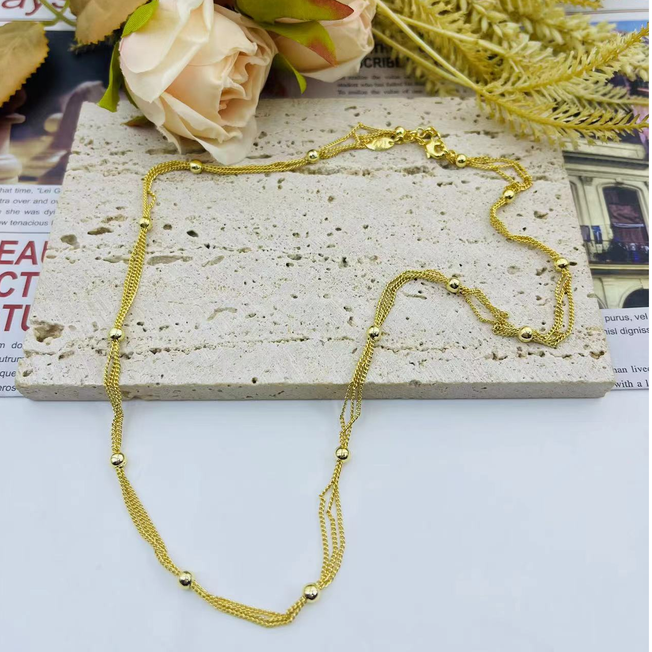 铜合金合成锆石项链 N1316-铜合金锆石项链