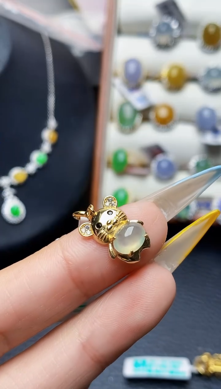 银S925镶嵌戒指翡翠3183