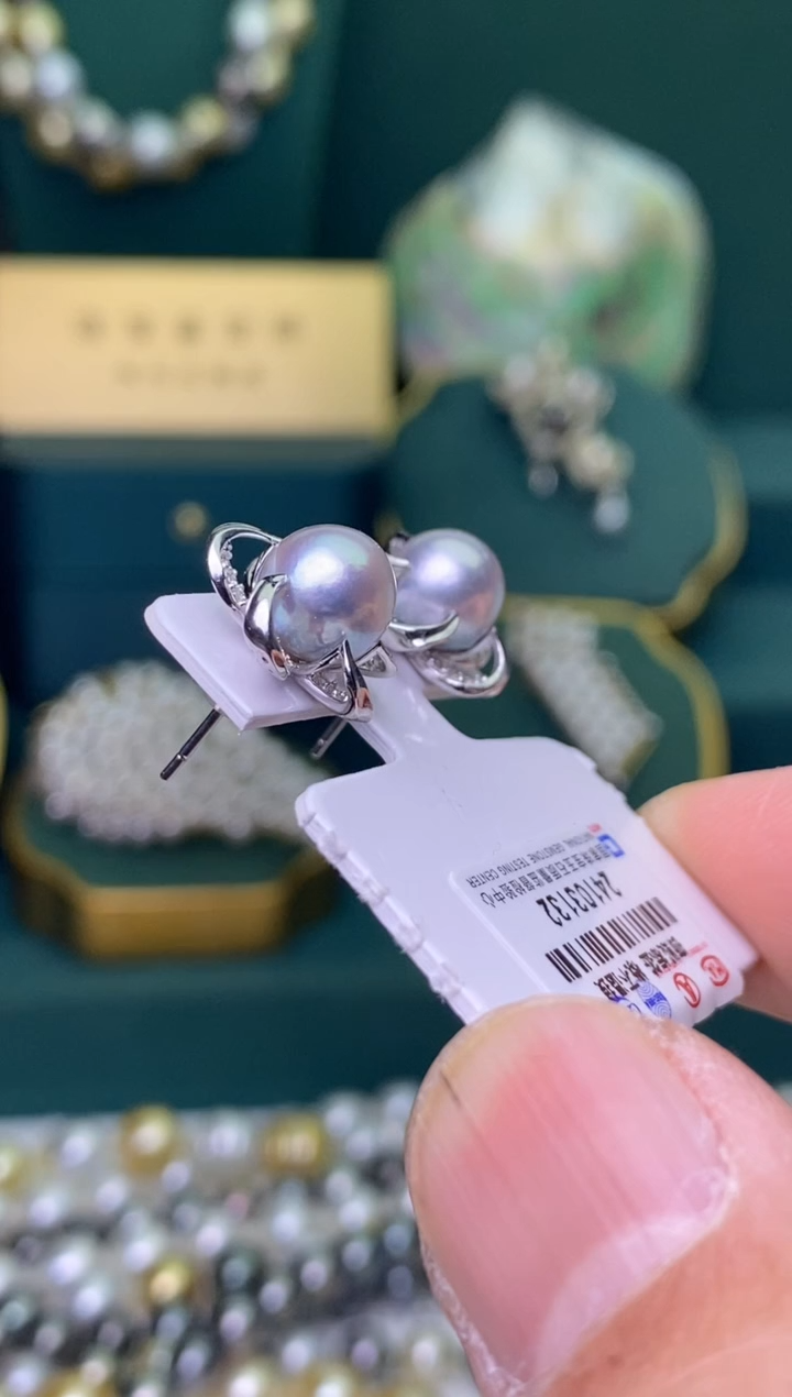 【闪购商品】海水珍珠耳饰银S925镶嵌1