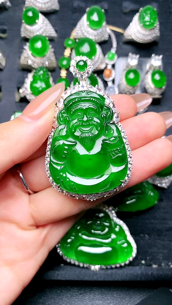 【闪购商品】翡翠吊坠(赠链)银S925镶嵌吊坠