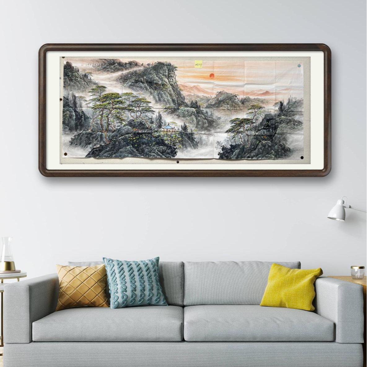 国画 山水画 办公室客厅送礼佳品 尺寸 240.95 M737袁彬