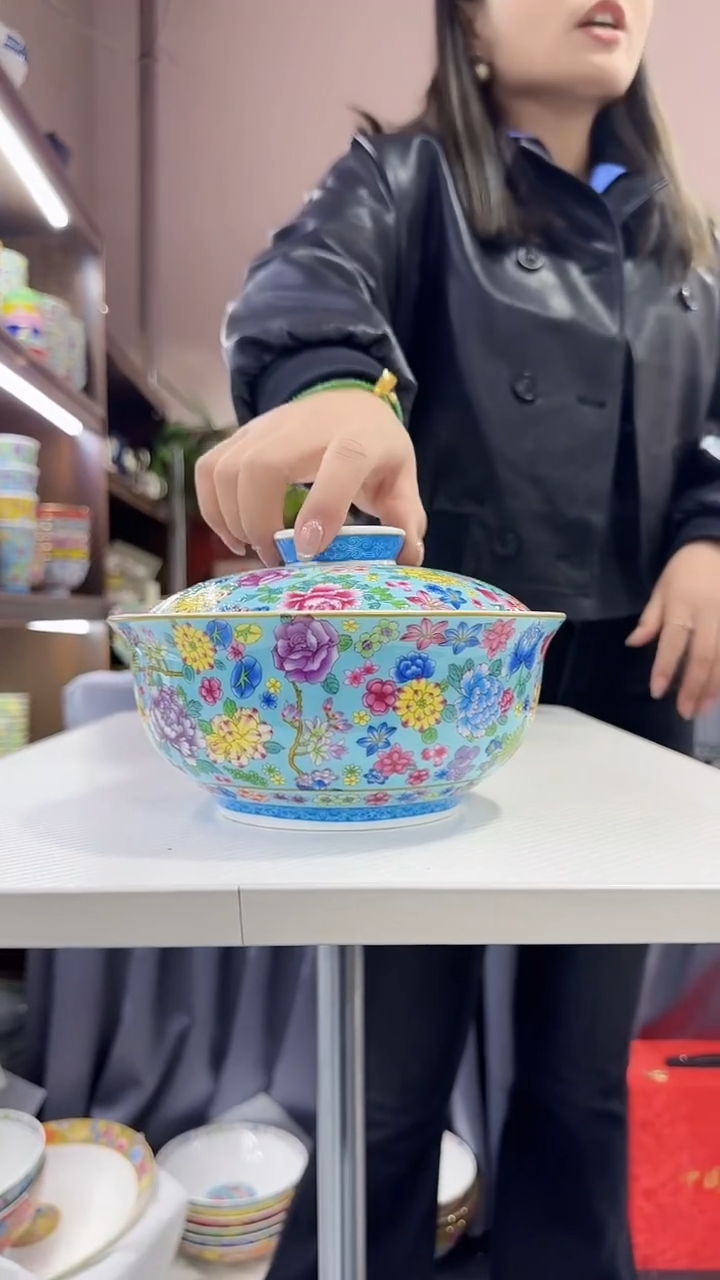 【闪购商品】瓷片7.5英寸【盖碗】1个景德镇陶瓷