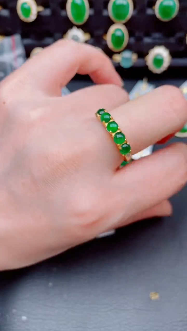 【闪购商品】翡翠戒指银S925镶嵌天然a货翡翠538