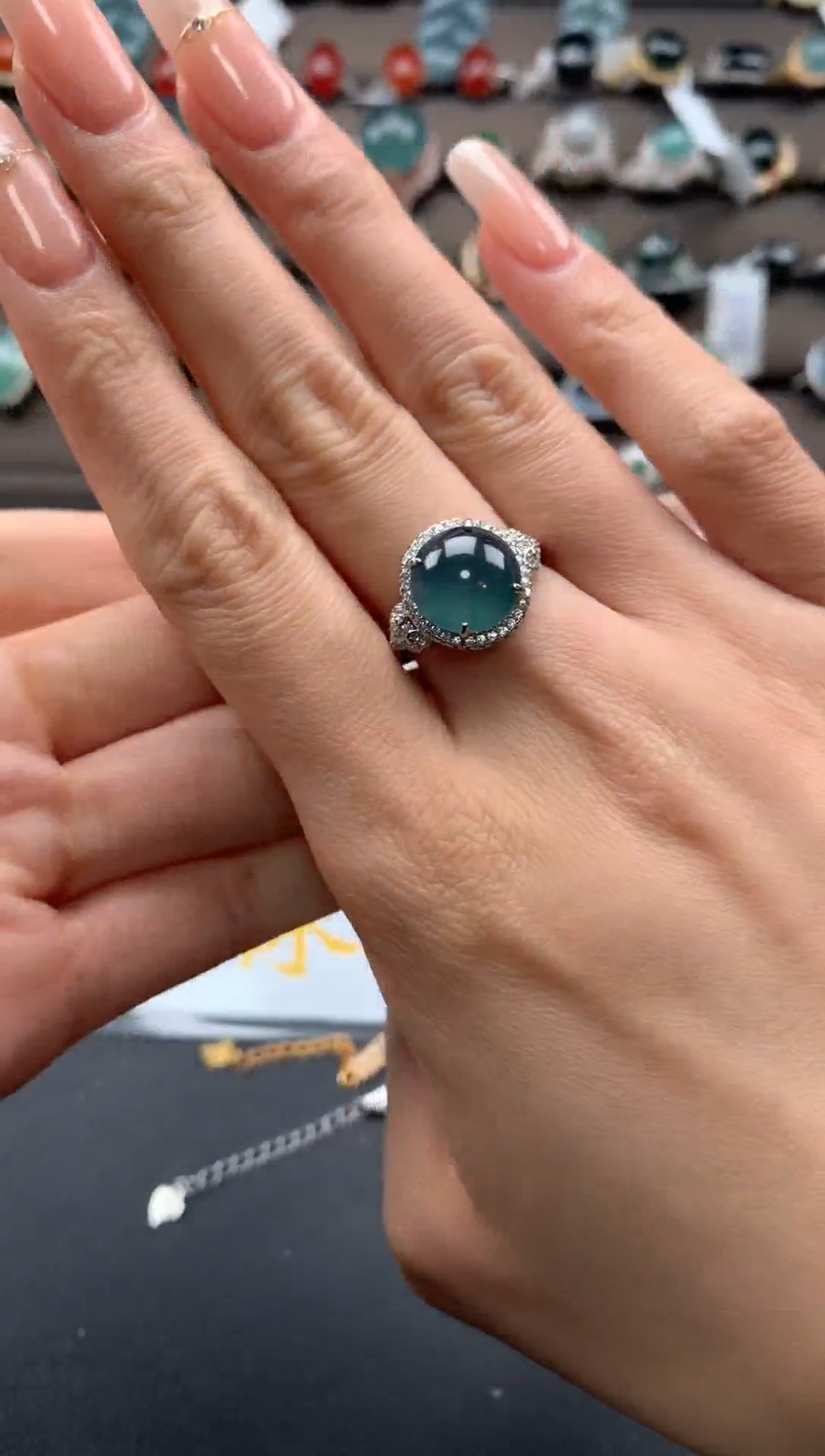 【闪购商品】翡翠戒指银S925镶嵌3123123