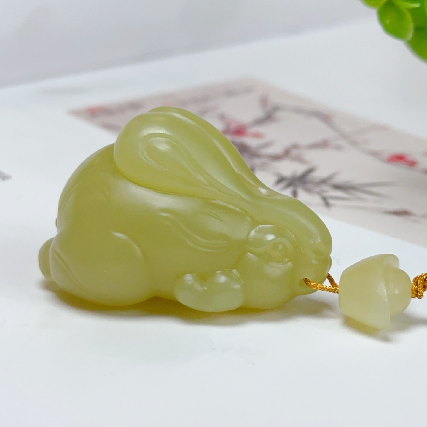 和田玉黄口玉兔把件精美气质