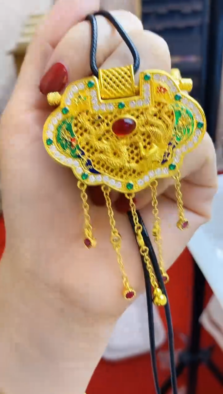 合金无067龙凤大锁吊坠