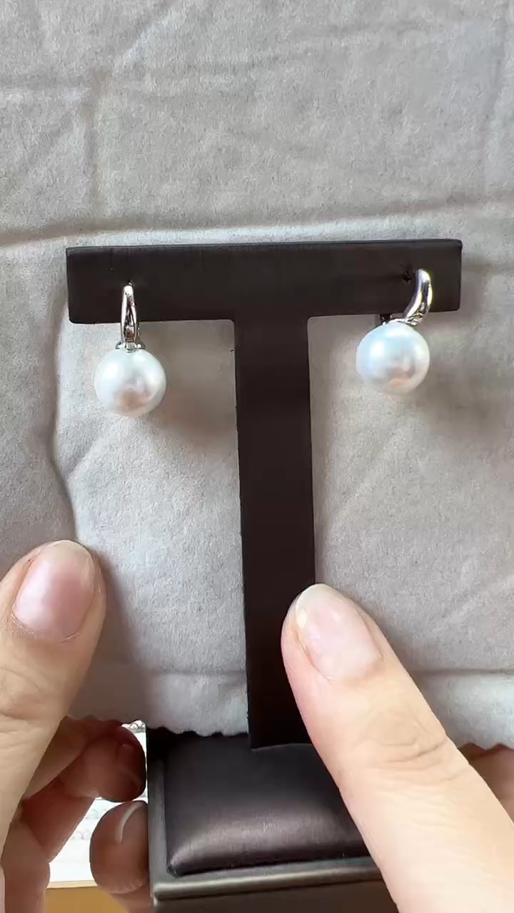 【闪购商品】淡水珍珠耳环未镶嵌水桶款白雪耳扣