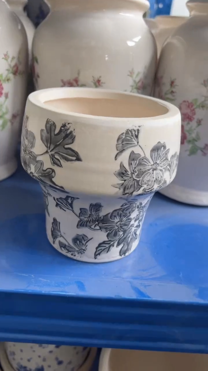 【闪购商品】陶瓷花盆高12.5cm内口10cm
