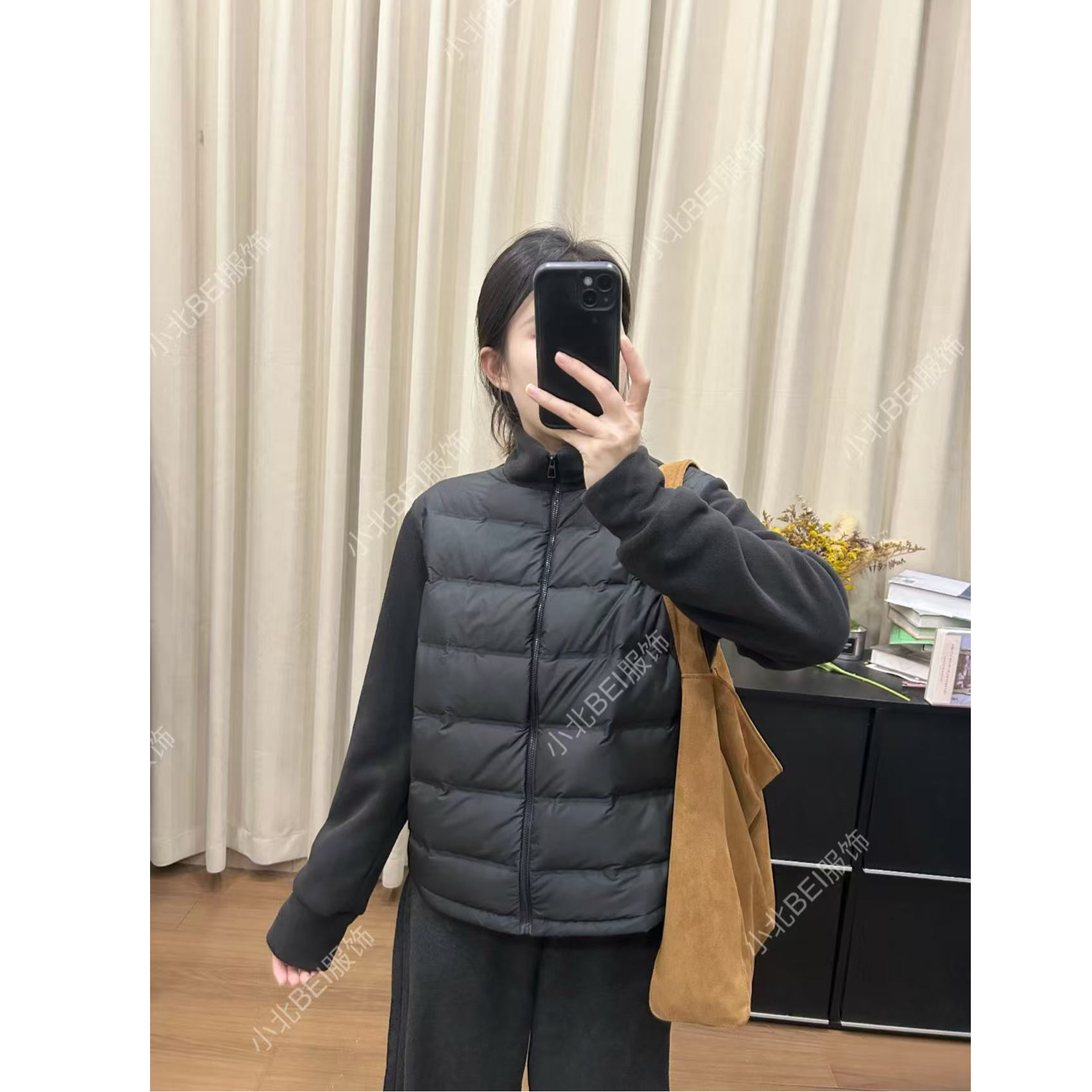 排骨运动黑色宽松鸭绒羽绒服短款轻便外套 时尚显瘦百搭休闲外套